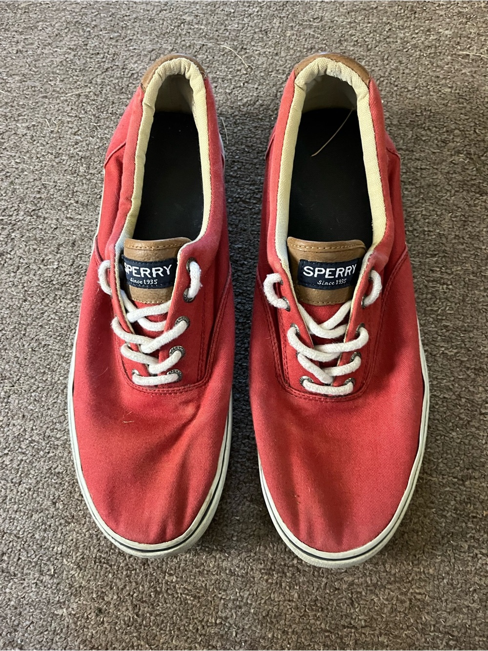 Sperry Men’s Red Canvas Lace-Up Sneakers men’s 13